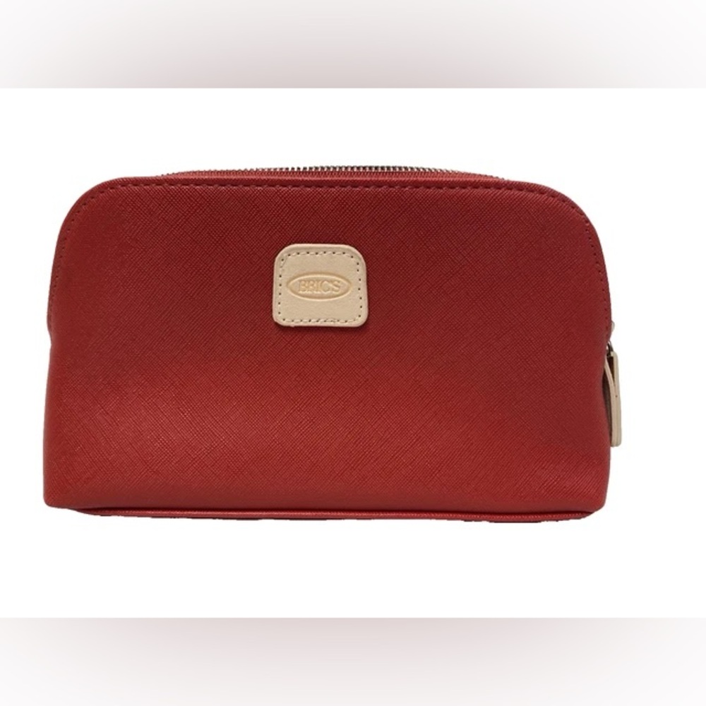 Bric's Red Women's Cosmetic Pouch - Sleek Travel Makeup Bag - Quatar Airlines